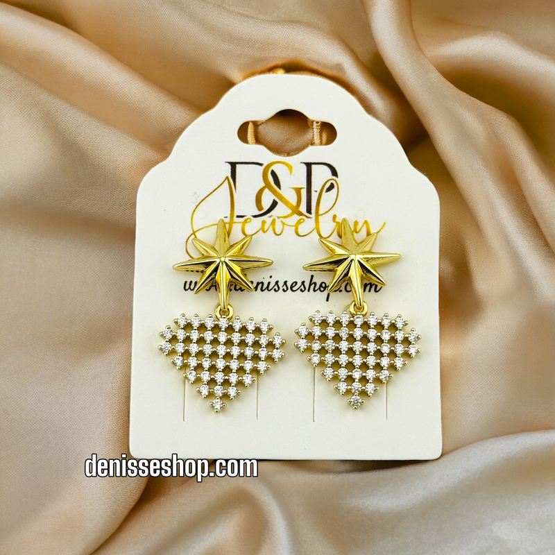 14K HEART EARRINGS E520