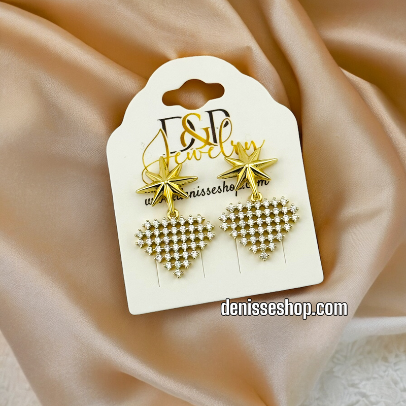 14K HEART EARRINGS E520