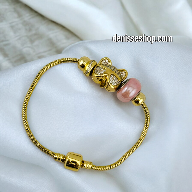 14K PINK CAT PANDORA BR487