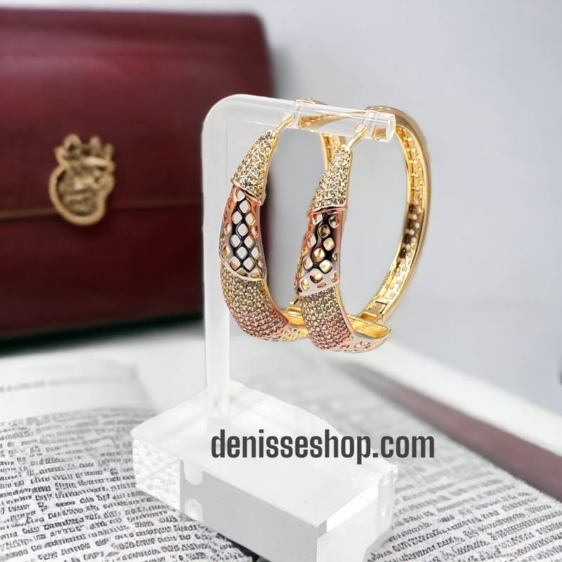 Engraved Design Hoop Earrings Size E6344