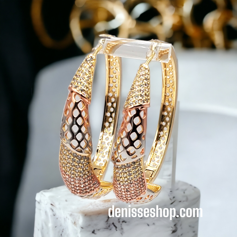 Engraved Design Hoop Earrings Size E6344