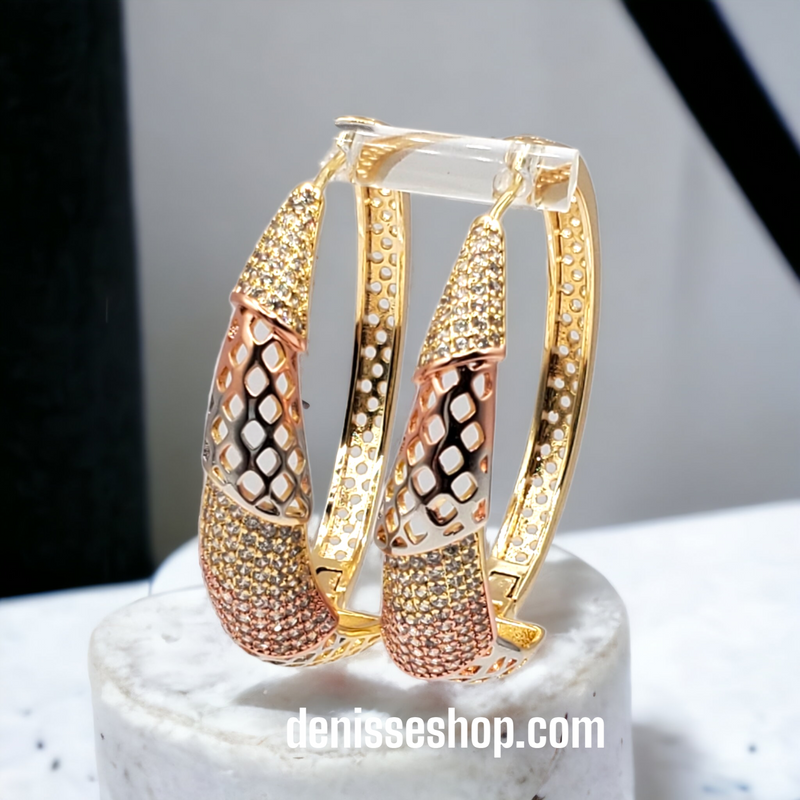 Engraved Design Hoop Earrings Size E6344