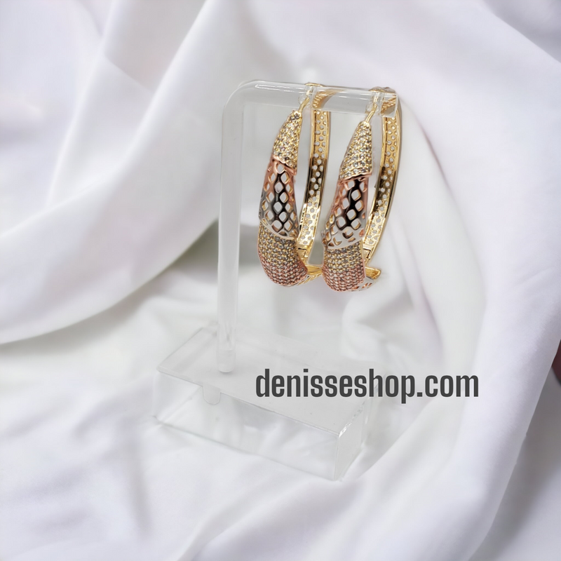 Engraved Design Hoop Earrings Size E6344