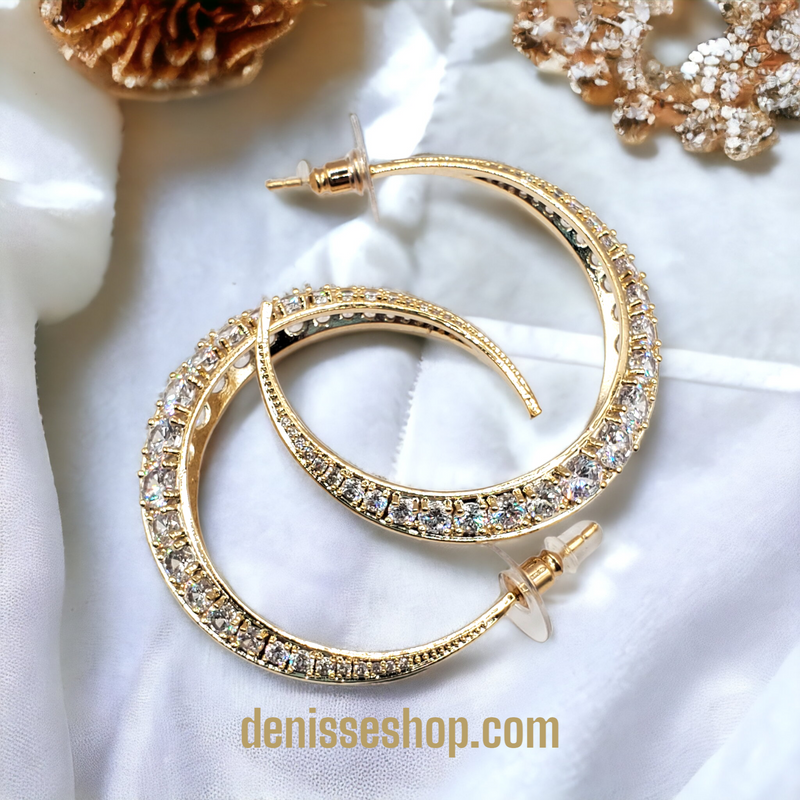 Engraved Design Hoop Earrings Size 4" E6345