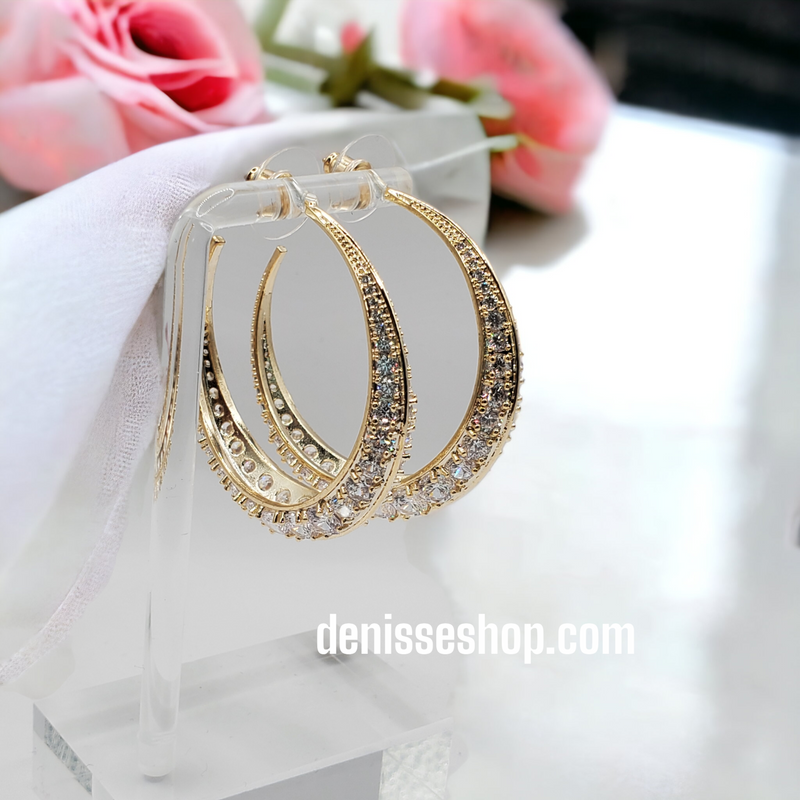 Engraved Design Hoop Earrings Size 4" E6345