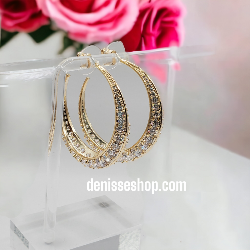 Engraved Design Hoop Earrings Size 4" E6345