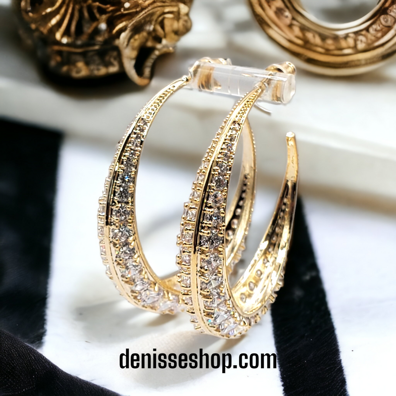 Engraved Design Hoop Earrings Size 4" E6345