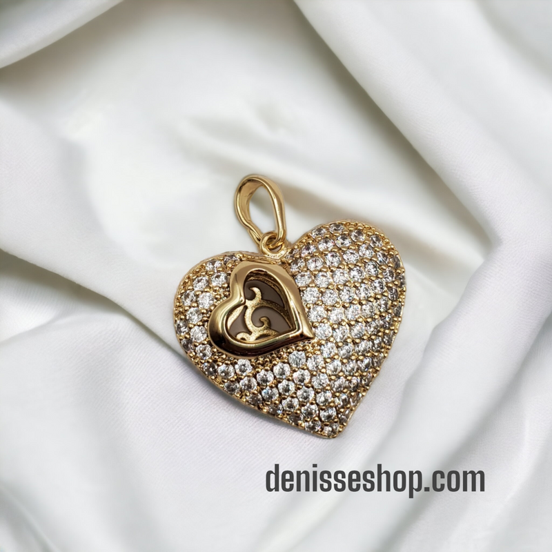 Heart White Stones Pendant P72