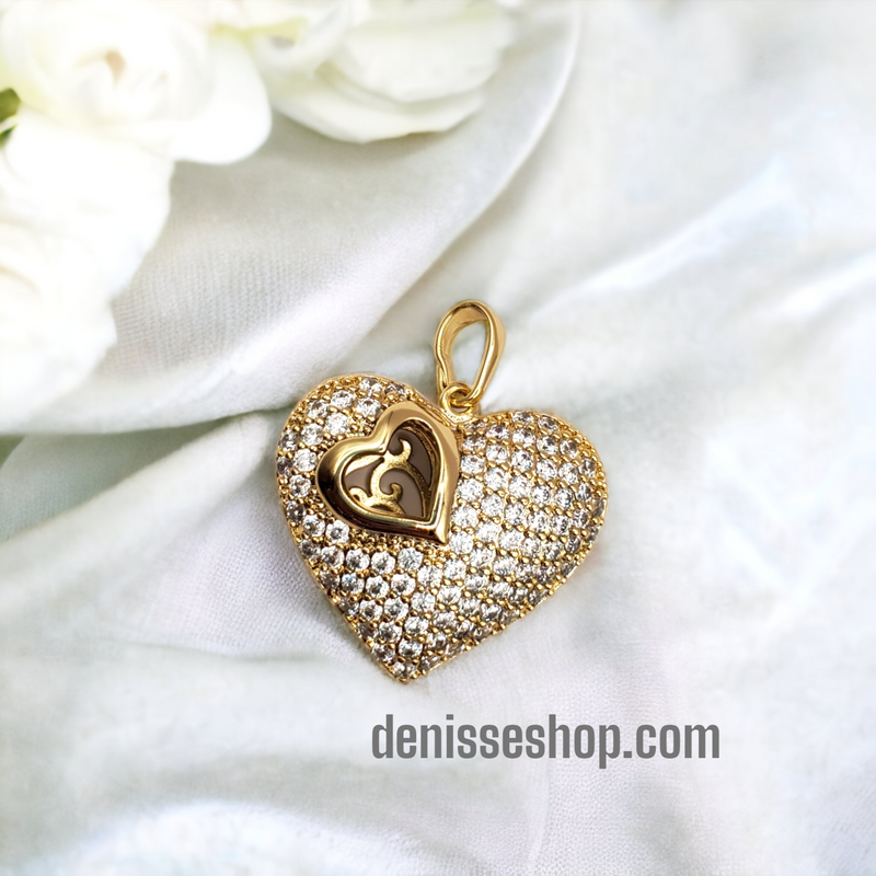 Heart White Stones Pendant P72