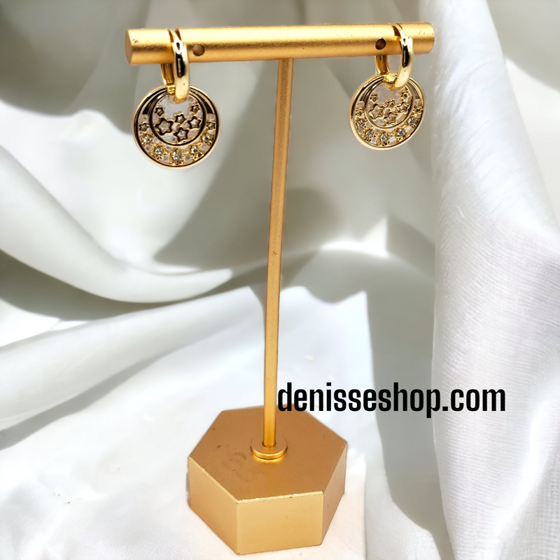 Round Gold Earrings E122