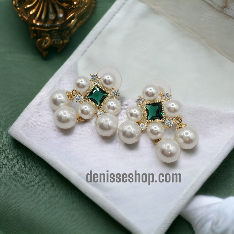 Pearl Green stone Earrings E143