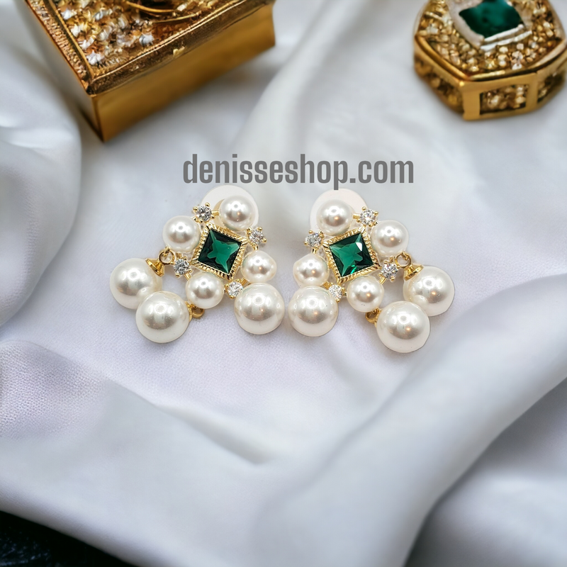 Pearl Green stone Earrings E143