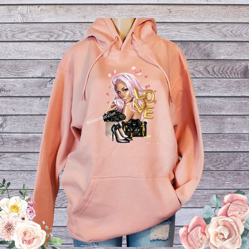 DENISSE BOUTIQUE HOODIE SWEATSHIRT "ADDICTED TO ROSES" SH029