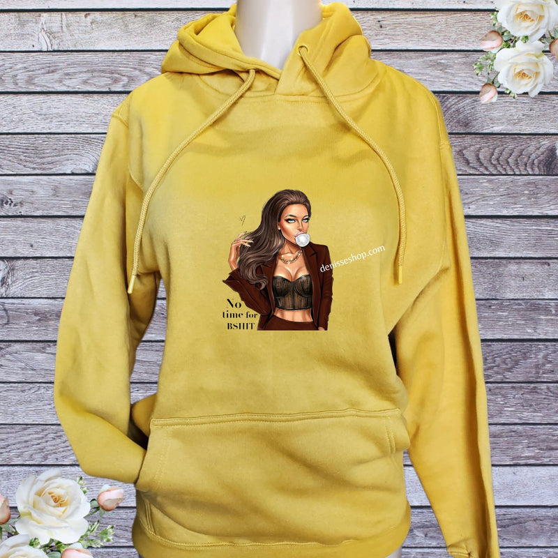 DENISSE BOUTIQUE HOODIE SWEATSHIRT NO TIME FOR BSHIT SH012