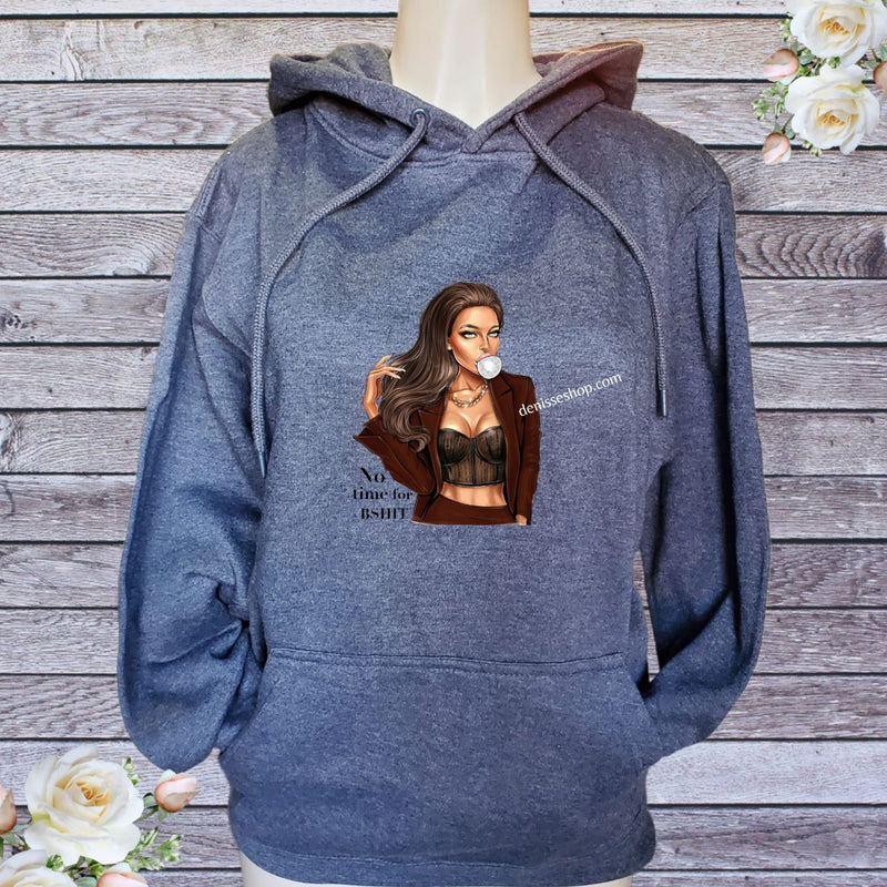 DENISSE BOUTIQUE HOODIE SWEATSHIRT NO TIME FOR BSHIT SH012