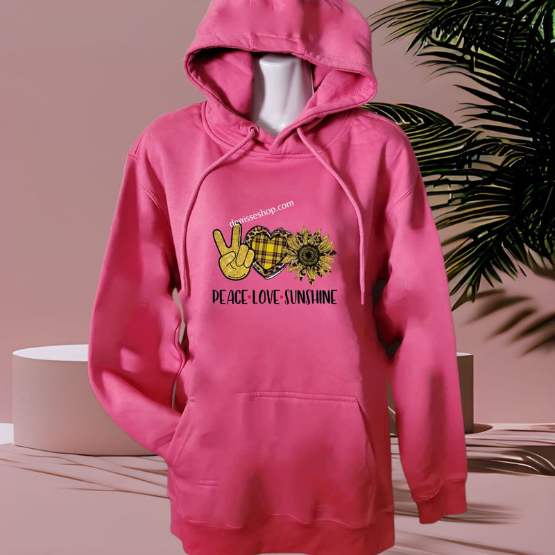 DENISSE BOUTIQUE HOODIE SWEATSHIRT PEACE LOVE SUNSHINE SH018