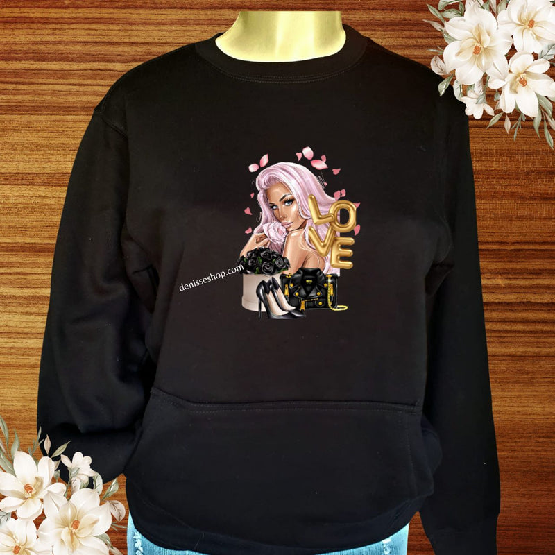 DENISSE BOUTIQUE SWEATSHIRT ADDICTED TO ROSES SN029