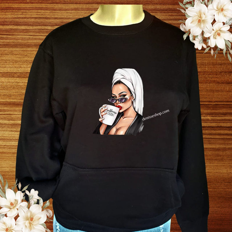 DENISSE BOUTIQUE SWEATSHIRT CAFFEINE QUEEN SN010