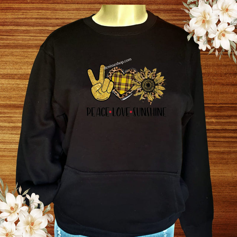 DENISSE BOUTIQUE SWEATSHIRT PEACE • LOVE • SUNSHINE SN018