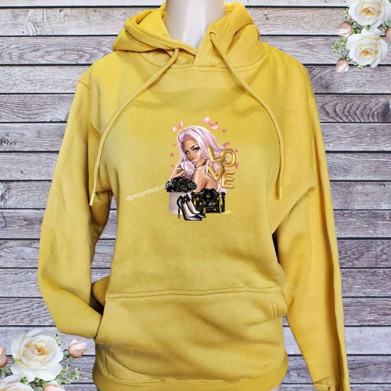 DENISSE BOUTIQUE HOODIE SWEATSHIRT "ADDICTED TO ROSES" SH029