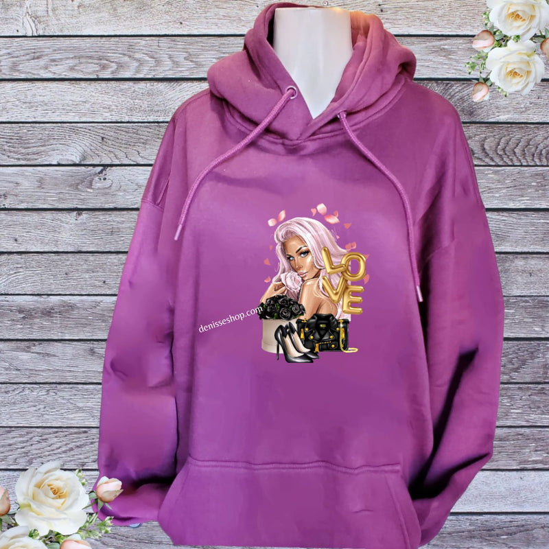 DENISSE BOUTIQUE HOODIE SWEATSHIRT "ADDICTED TO ROSES" SH029