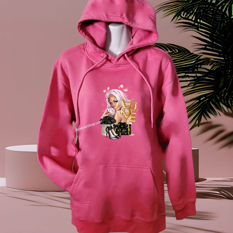 DENISSE BOUTIQUE HOODIE SWEATSHIRT "ADDICTED TO ROSES" SH029