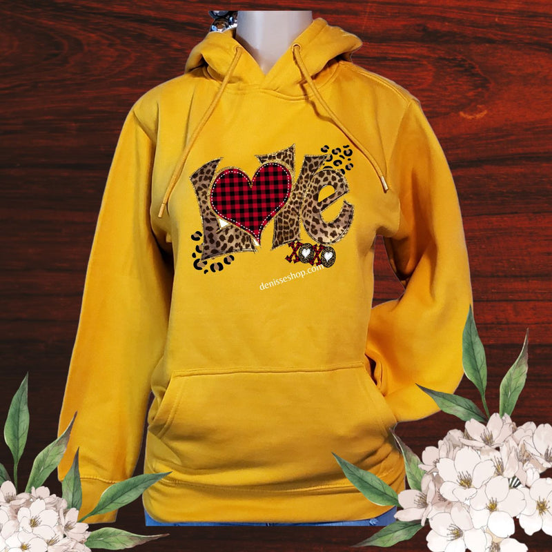 DENISSE BOUTIQUE HOODIE SWEATSHIRT ANIMAL PRINT LOVE SH040