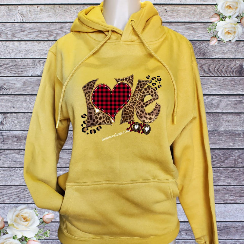 DENISSE BOUTIQUE HOODIE SWEATSHIRT ANIMAL PRINT LOVE SH040