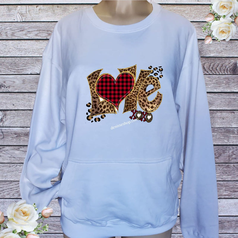 DENISSE BOUTIQUE SWEATSHIRT ANIMAL PRINT LOVE SN040