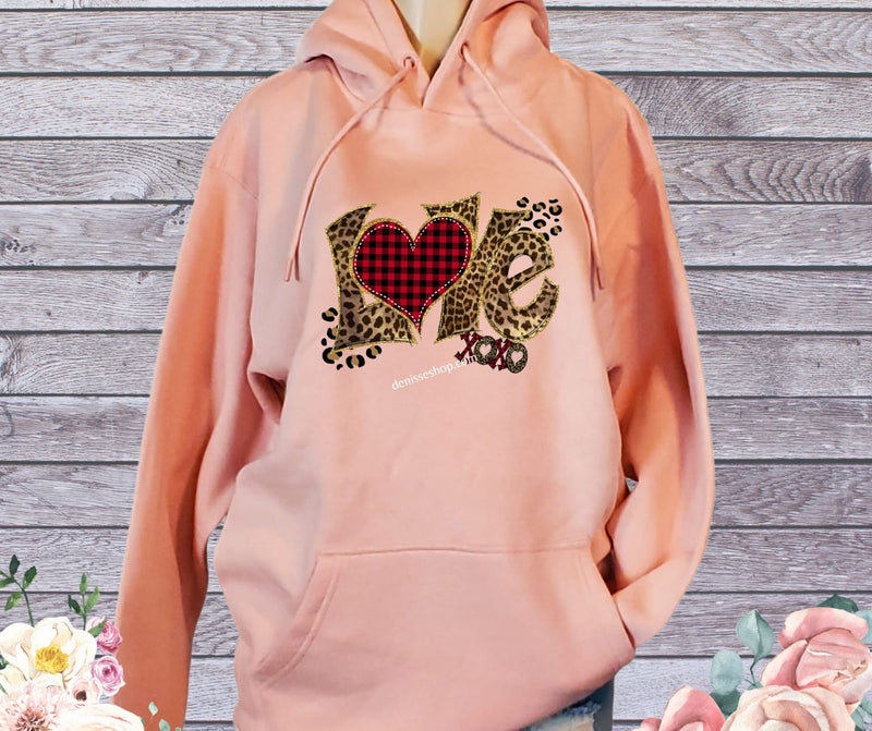 DENISSE BOUTIQUE HOODIE SWEATSHIRT ANIMAL PRINT LOVE SH040