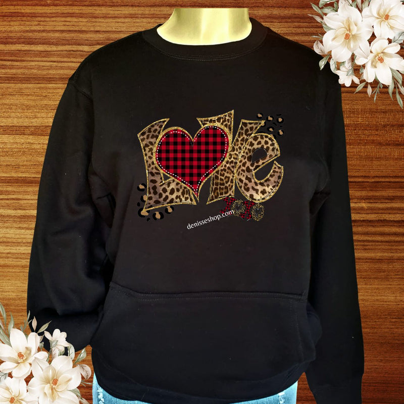 DENISSE BOUTIQUE SWEATSHIRT ANIMAL PRINT LOVE SN040