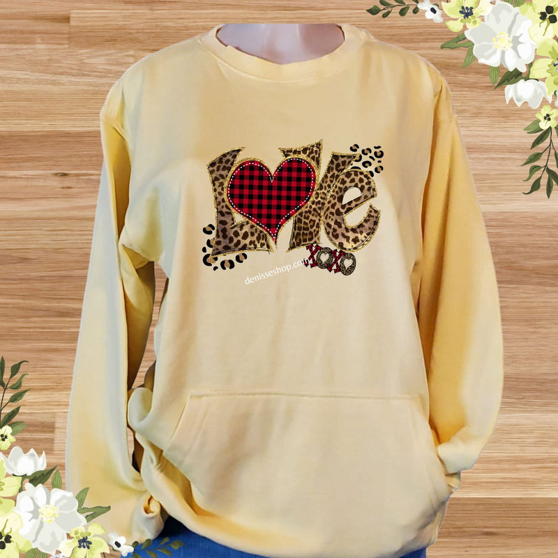 DENISSE BOUTIQUE SWEATSHIRT ANIMAL PRINT LOVE SN040