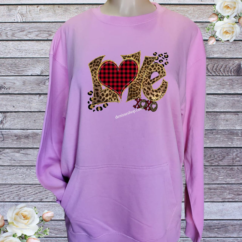 DENISSE BOUTIQUE SWEATSHIRT ANIMAL PRINT LOVE SN040