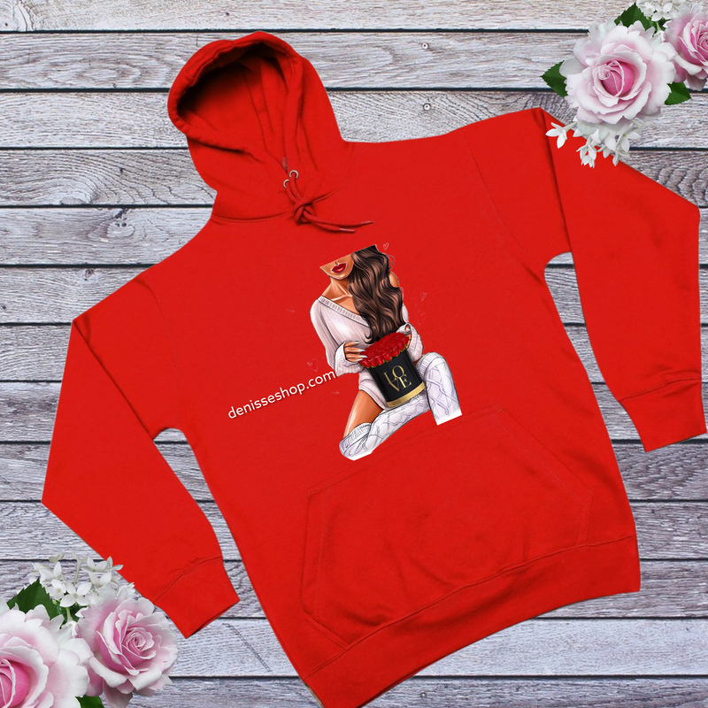 DENISSE BOUTIQUE HOODIE SWEATSHIRT LOVE FOR ROSES SH014