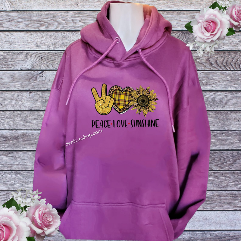 DENISSE BOUTIQUE HOODIE SWEATSHIRT PEACE LOVE SUNSHINE SH018