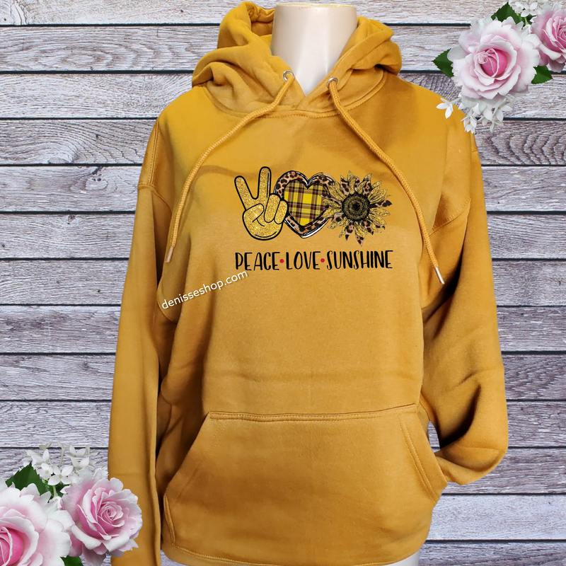 DENISSE BOUTIQUE HOODIE SWEATSHIRT PEACE LOVE SUNSHINE SH018