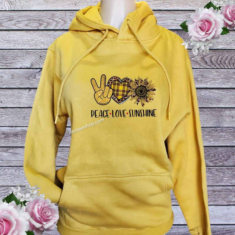 DENISSE BOUTIQUE HOODIE SWEATSHIRT PEACE LOVE SUNSHINE SH018