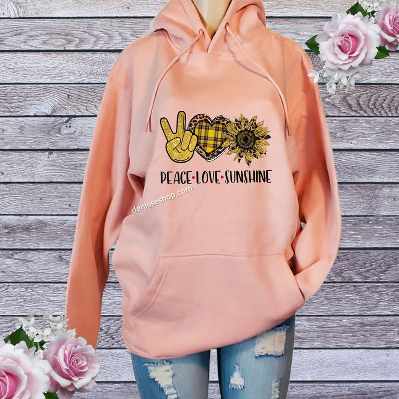 DENISSE BOUTIQUE HOODIE SWEATSHIRT PEACE LOVE SUNSHINE SH018