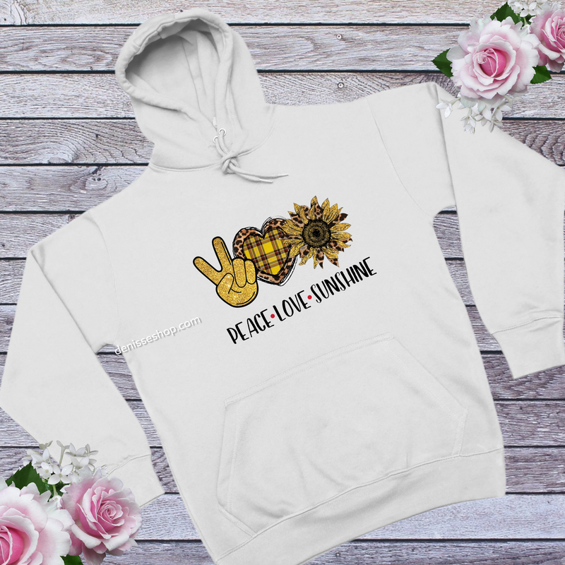 DENISSE BOUTIQUE HOODIE SWEATSHIRT PEACE LOVE SUNSHINE SH018