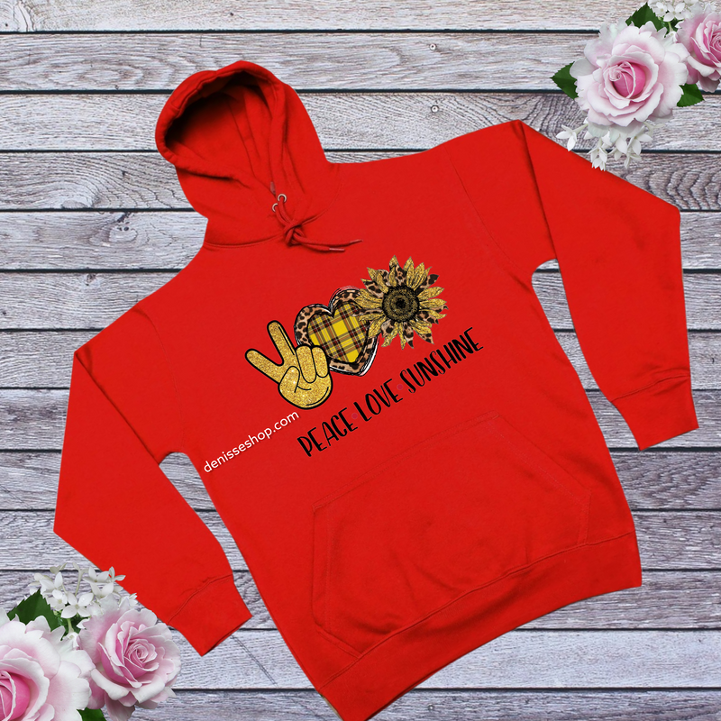 DENISSE BOUTIQUE HOODIE SWEATSHIRT PEACE LOVE SUNSHINE SH018