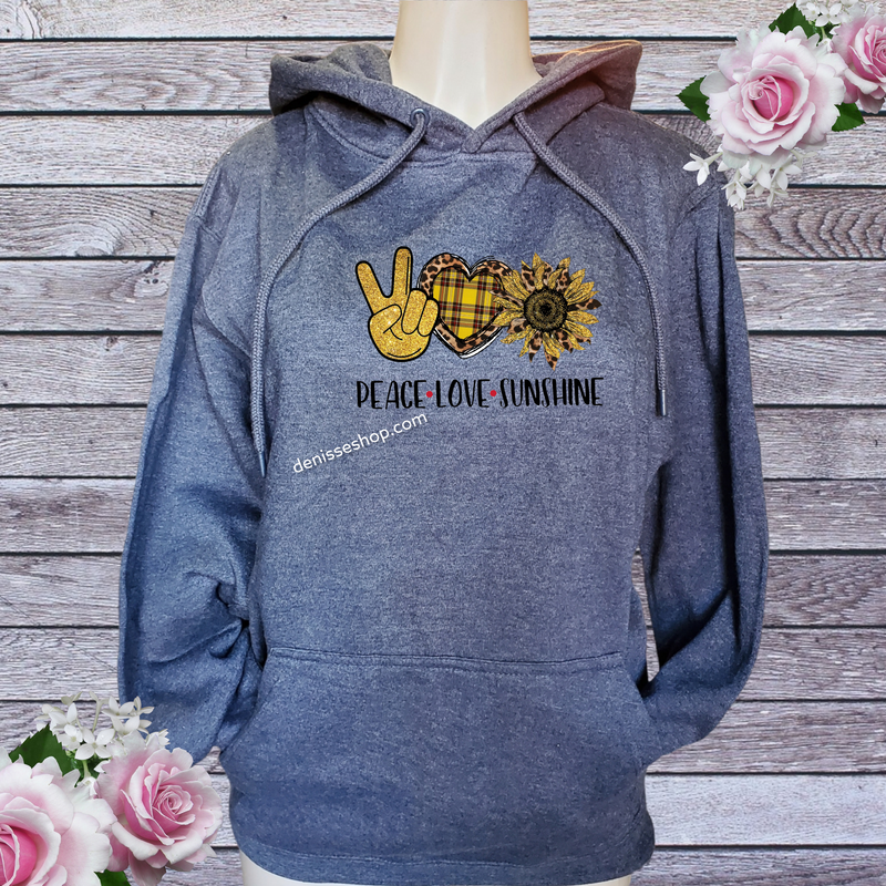 DENISSE BOUTIQUE HOODIE SWEATSHIRT PEACE LOVE SUNSHINE SH018