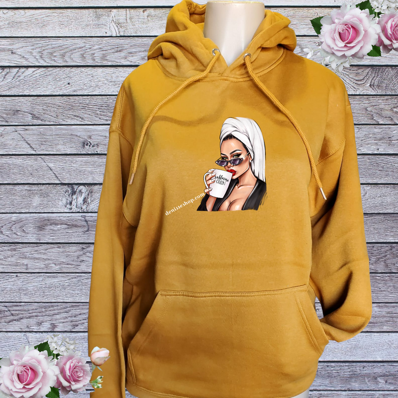 DENISSE BOUTIQUE HOODIE SWEATSHIRT CAFFEINE QUEEN SH010