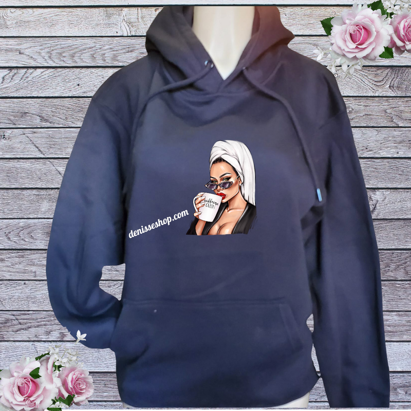 DENISSE BOUTIQUE HOODIE SWEATSHIRT CAFFEINE QUEEN SH010