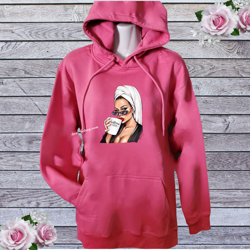 DENISSE BOUTIQUE HOODIE SWEATSHIRT CAFFEINE QUEEN SH010