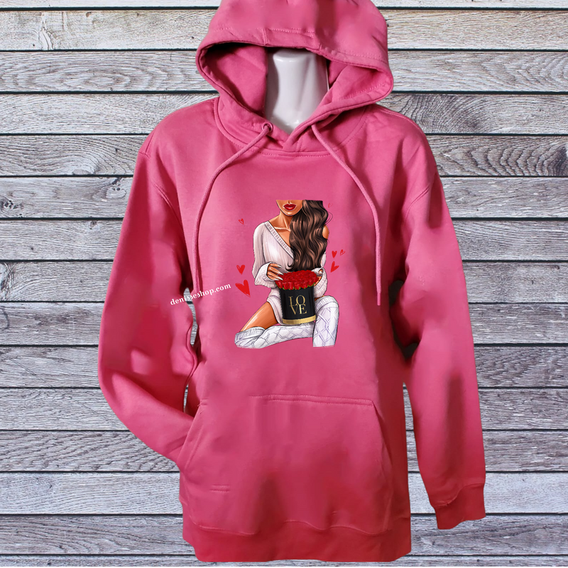 DENISSE BOUTIQUE HOODIE SWEATSHIRT LOVE FOR ROSES SH014