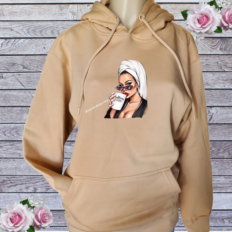 DENISSE BOUTIQUE HOODIE SWEATSHIRT CAFFEINE QUEEN SH010