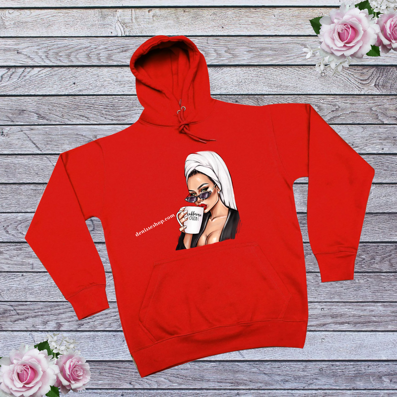 DENISSE BOUTIQUE HOODIE SWEATSHIRT CAFFEINE QUEEN SH010