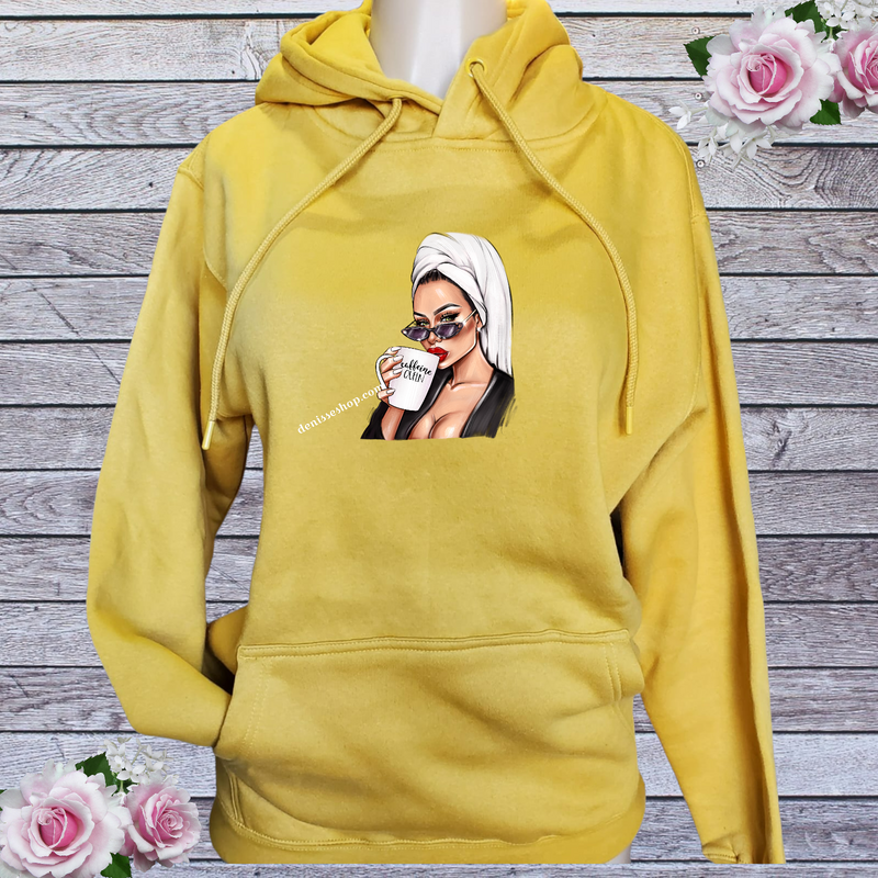 DENISSE BOUTIQUE HOODIE SWEATSHIRT CAFFEINE QUEEN SH010