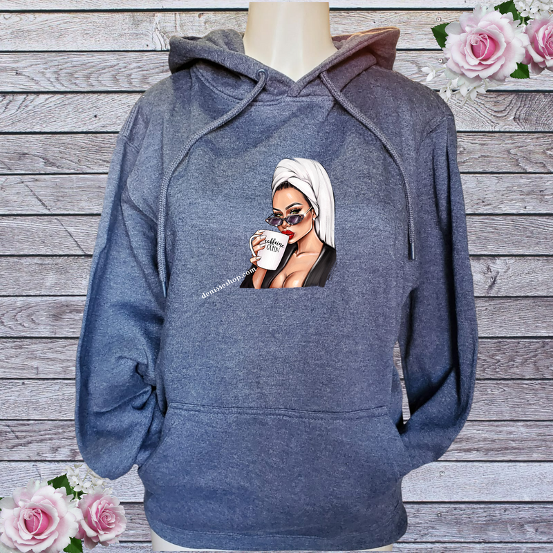 DENISSE BOUTIQUE HOODIE SWEATSHIRT CAFFEINE QUEEN SH010